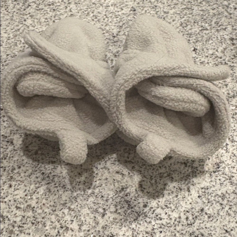 Cozy Gray and Cream Baby Booties - Picture 3 of 7